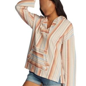 Roxy Multicolor Striped Hoodie poncho